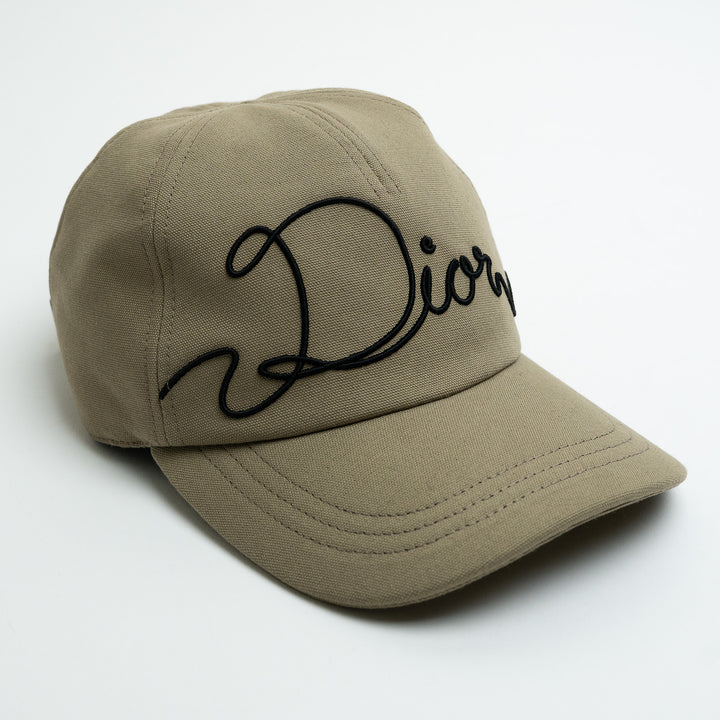 Dior Khaki Baseball Cap with Black Logo size M