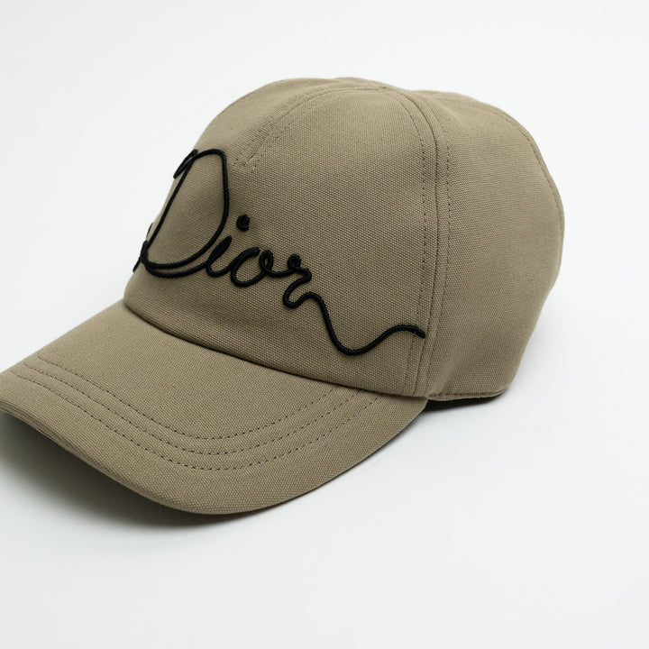 Dior Khaki Baseball Cap with Black Logo size M