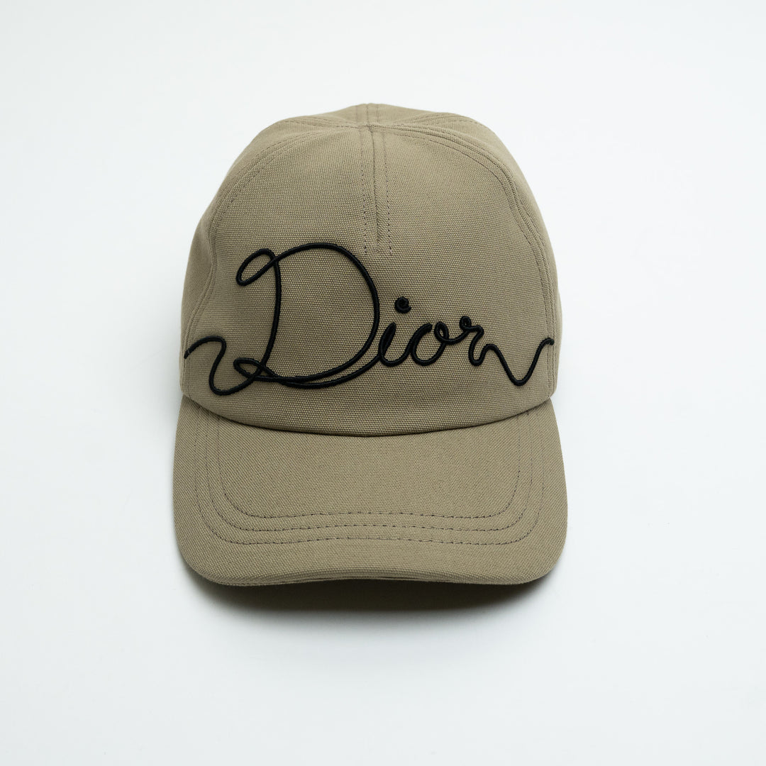 Dior Khaki Baseball Cap with Black Logo size M