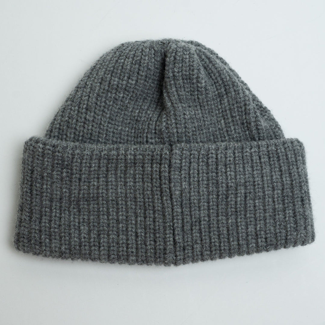 Celine Grey Wool Knit Hat with White Logo