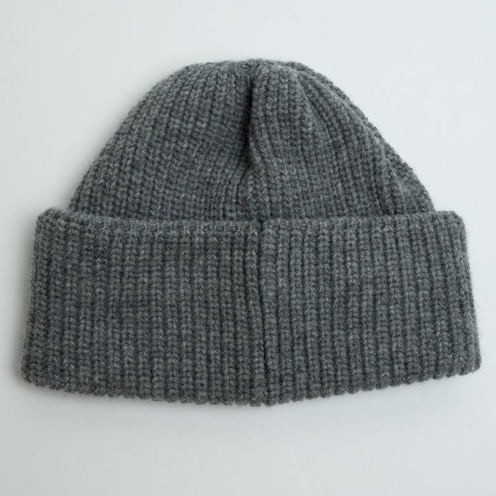 Celine Grey Wool Knit Hat with White Logo