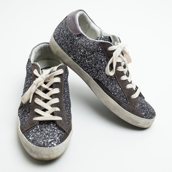 Golden Goose Super-Star Glitter Low-Top Sneakers Size 37