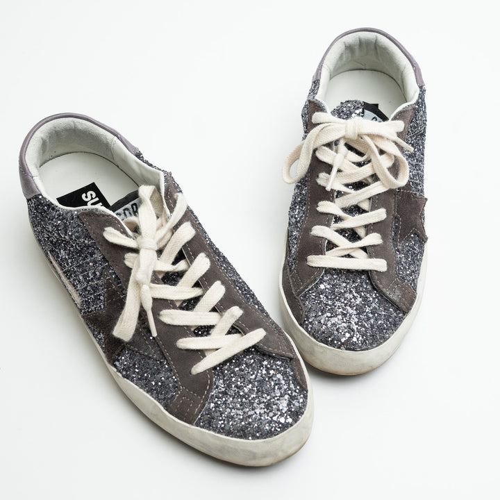 Golden Goose Super-Star Glitter Low-Top Sneakers Size 37