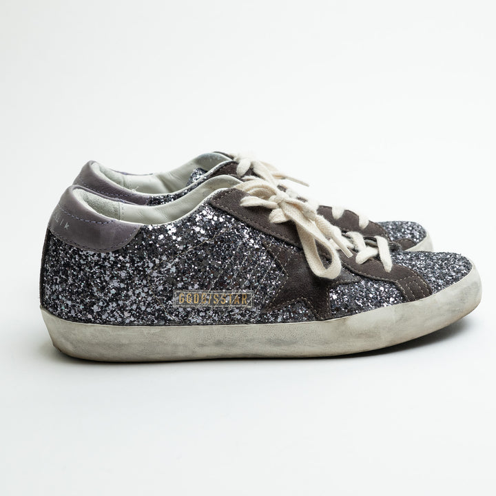 Golden Goose Super-Star Glitter Low-Top Sneakers Size 37
