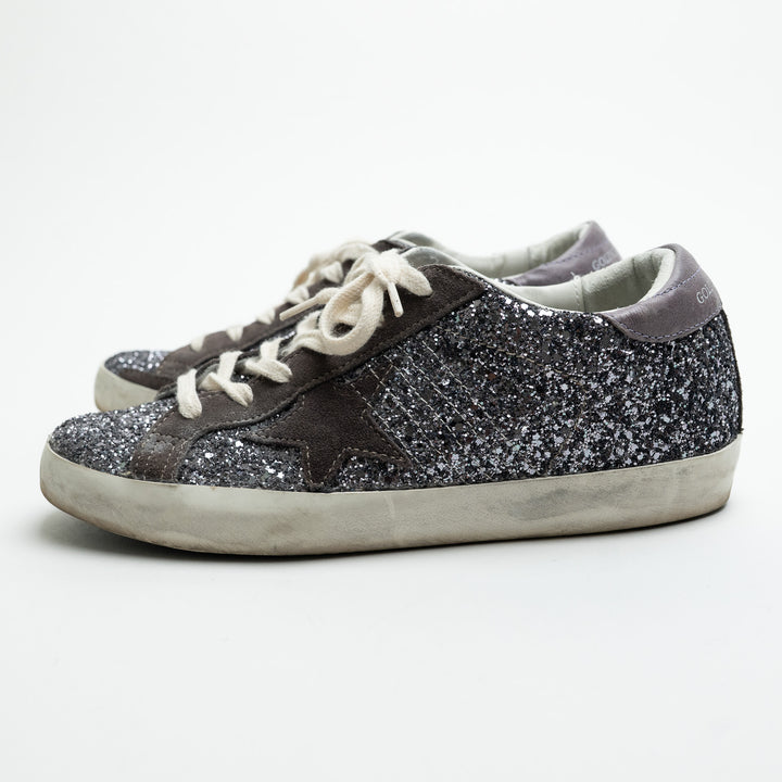Golden Goose Super-Star Glitter Low-Top Sneakers Size 37