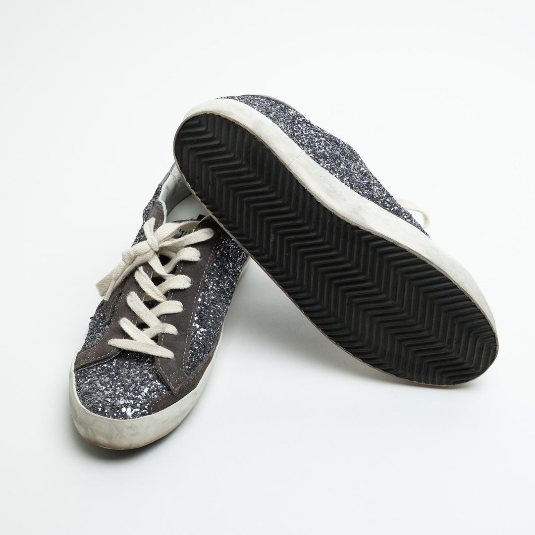 Golden Goose Super-Star Glitter Low-Top Sneakers Size 37