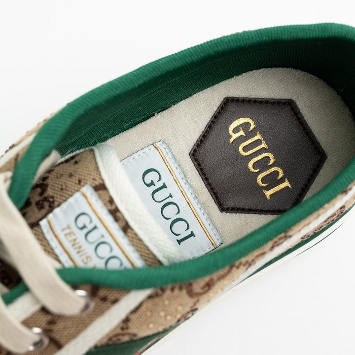 Gucci Brown Crystal GG Supreme Tennis 1977 Sneakers Size 39