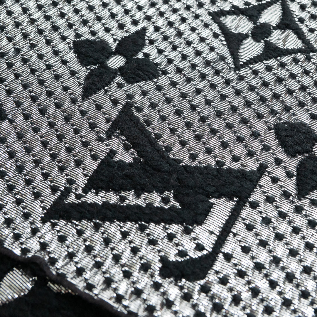 Louis Vuitton Black and Silver Metallic Monogram Knitted Scarf