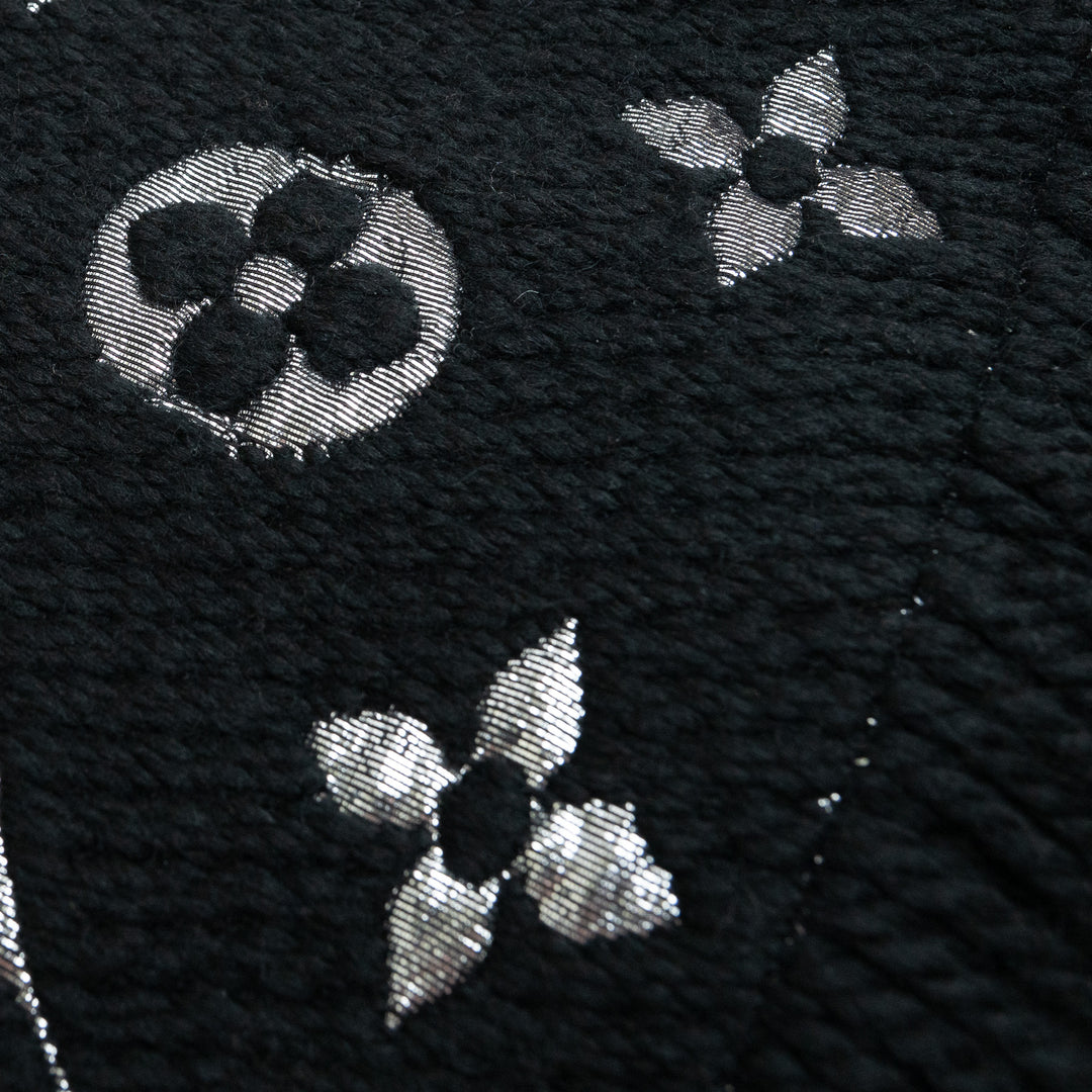 Louis Vuitton Black and Silver Metallic Monogram Knitted Scarf