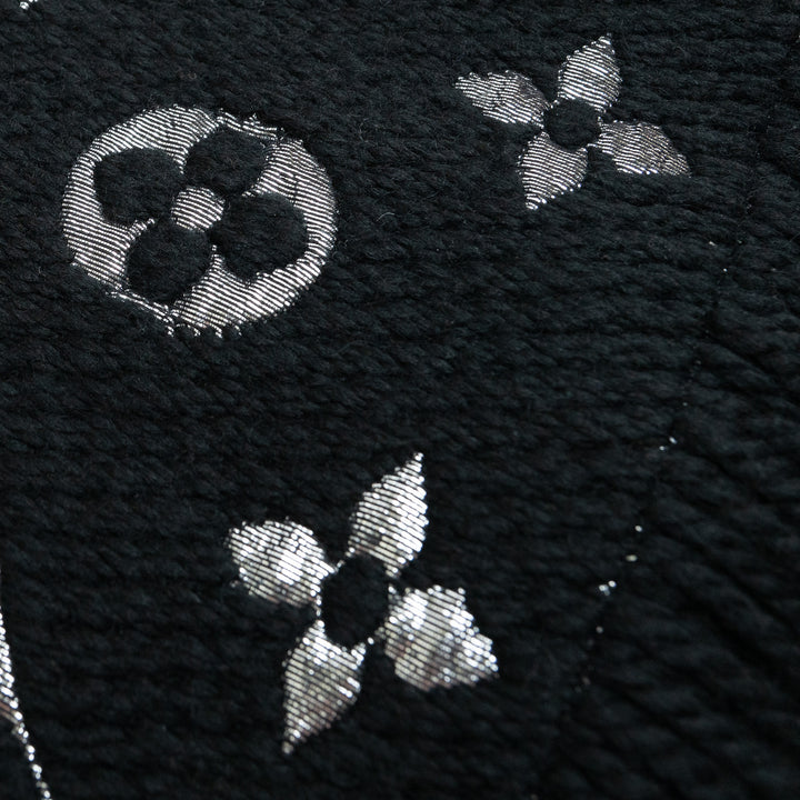 Louis Vuitton Black and Silver Metallic Monogram Knitted Scarf