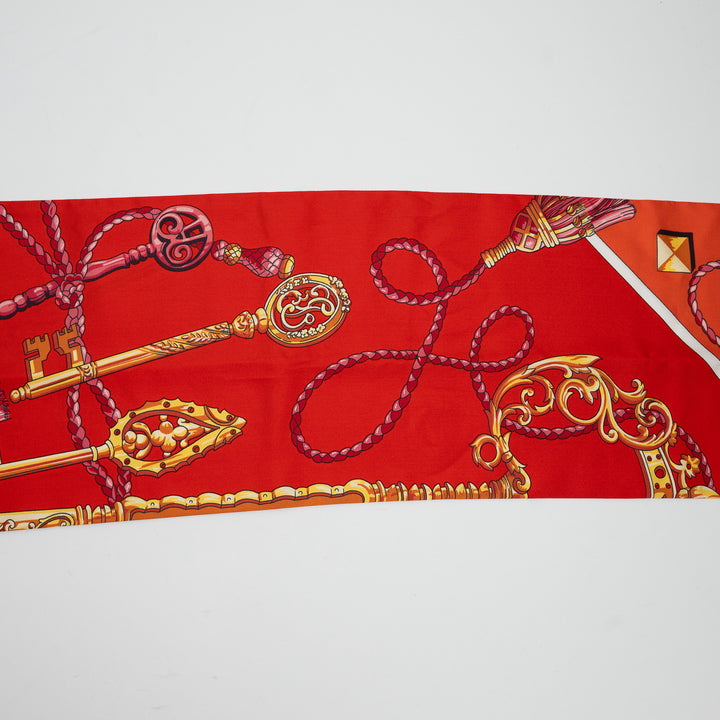 Hermes Orange Printed Silk Scarf