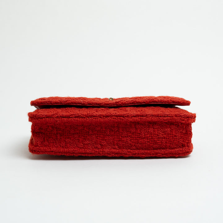 Pre-Loved Chanel™ Orange Tweed 2.55 Wallet on Chain