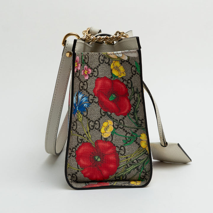 Gucci GG Supreme Canvas Floral Patterned Padlock Tote