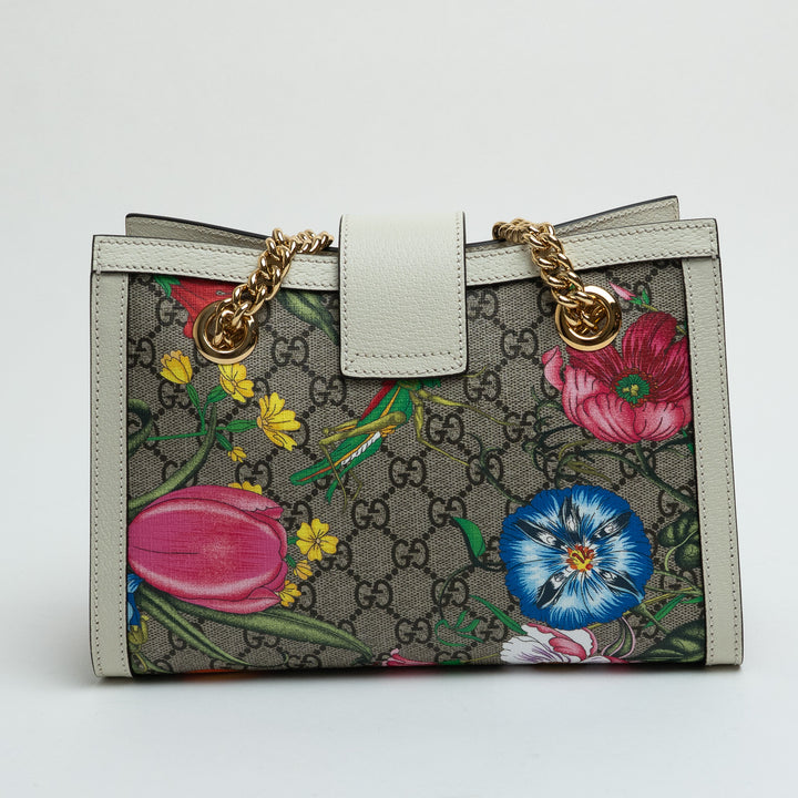 Gucci GG Supreme Canvas Floral Patterned Padlock Tote