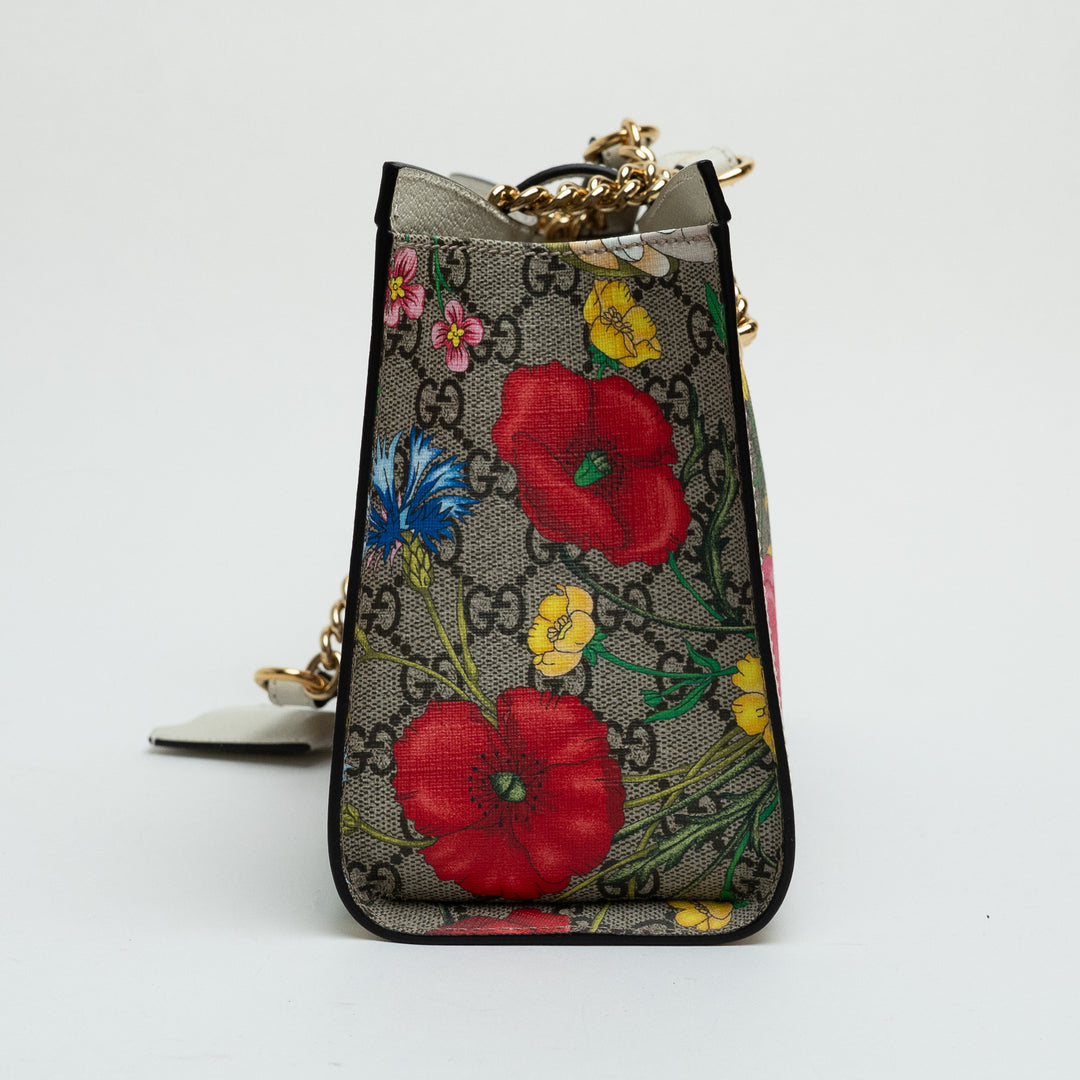 Gucci GG Supreme Canvas Floral Patterned Padlock Tote
