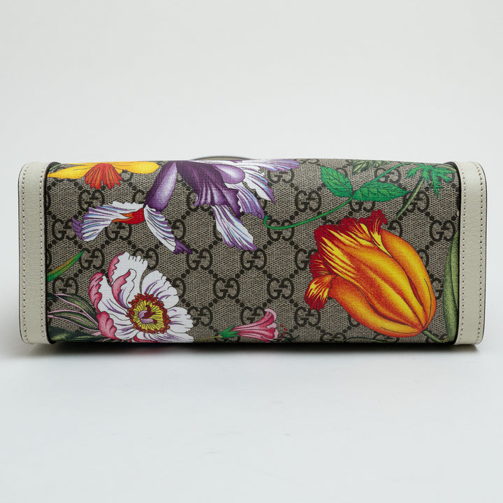 Gucci GG Supreme Canvas Floral Patterned Padlock Tote