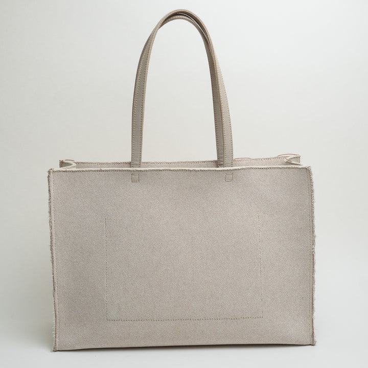 Givenchy Beige Canvas Logo Large Shopper G-Tote