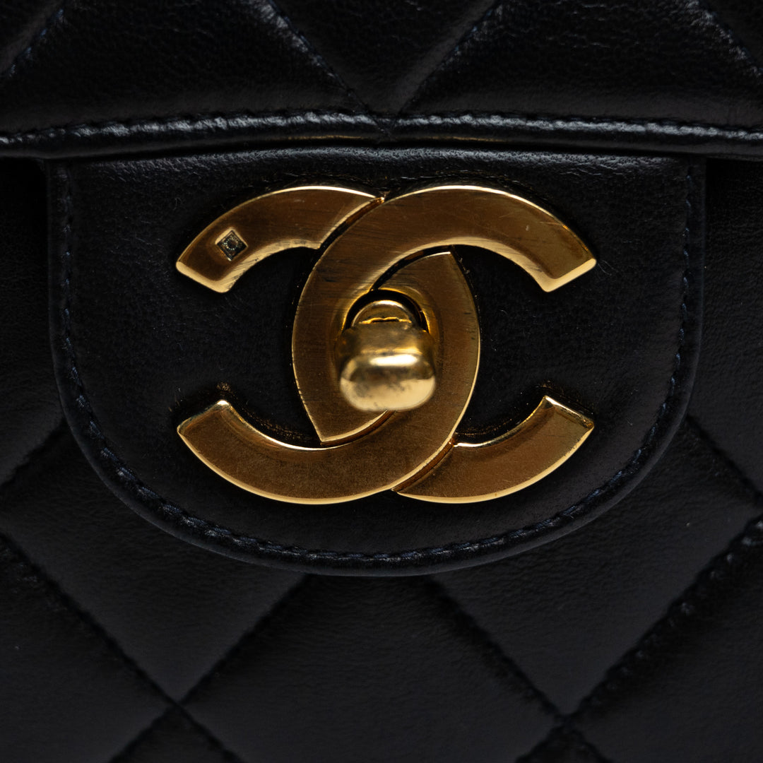 Pre-Loved Chanel™ Dark Navy Quilted Lambskin Jumbo Single Flap Vintage Bag