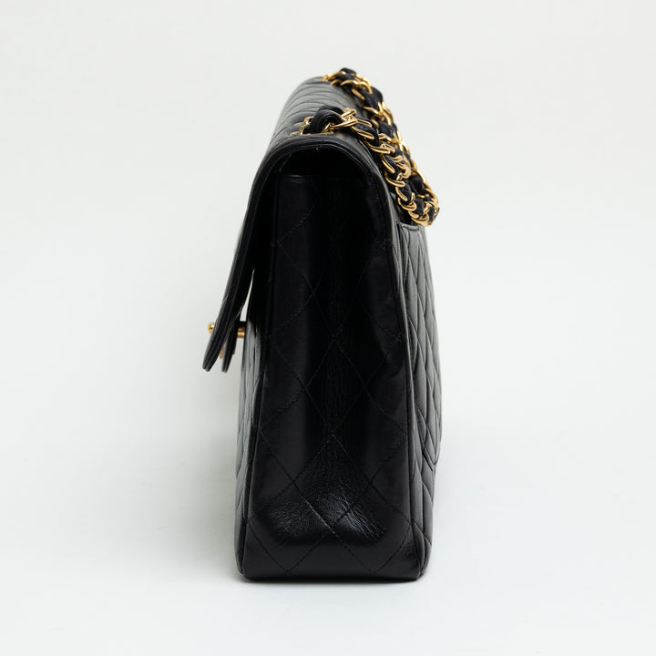 Pre-Loved Chanel™ Dark Navy Quilted Lambskin Jumbo Single Flap Vintage Bag
