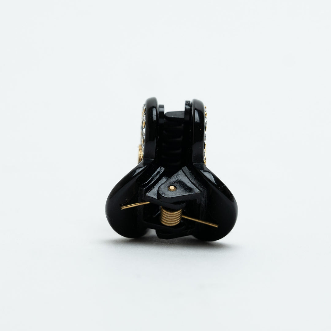 Gucci Black Resin Heart-Shaped Interlocking G Crystal Hair Clip
