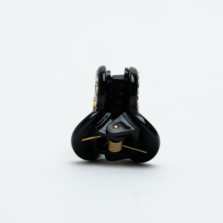 Gucci Black Resin Heart-Shaped Interlocking G Crystal Hair Clip