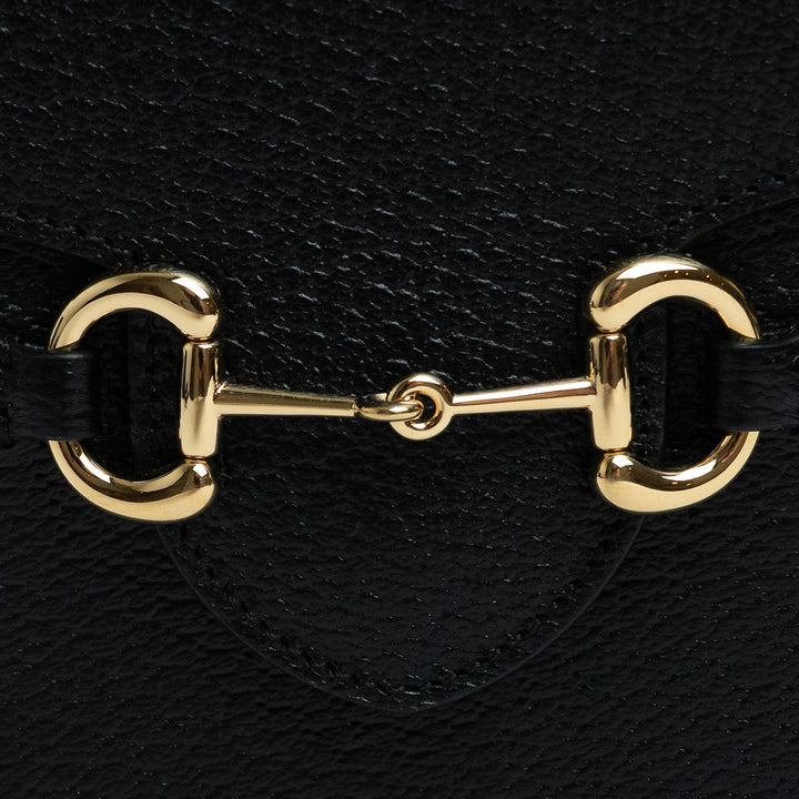 Gucci Black Smooth Calfskin Leather Mini Horsebit 1955 Crossbody Bag