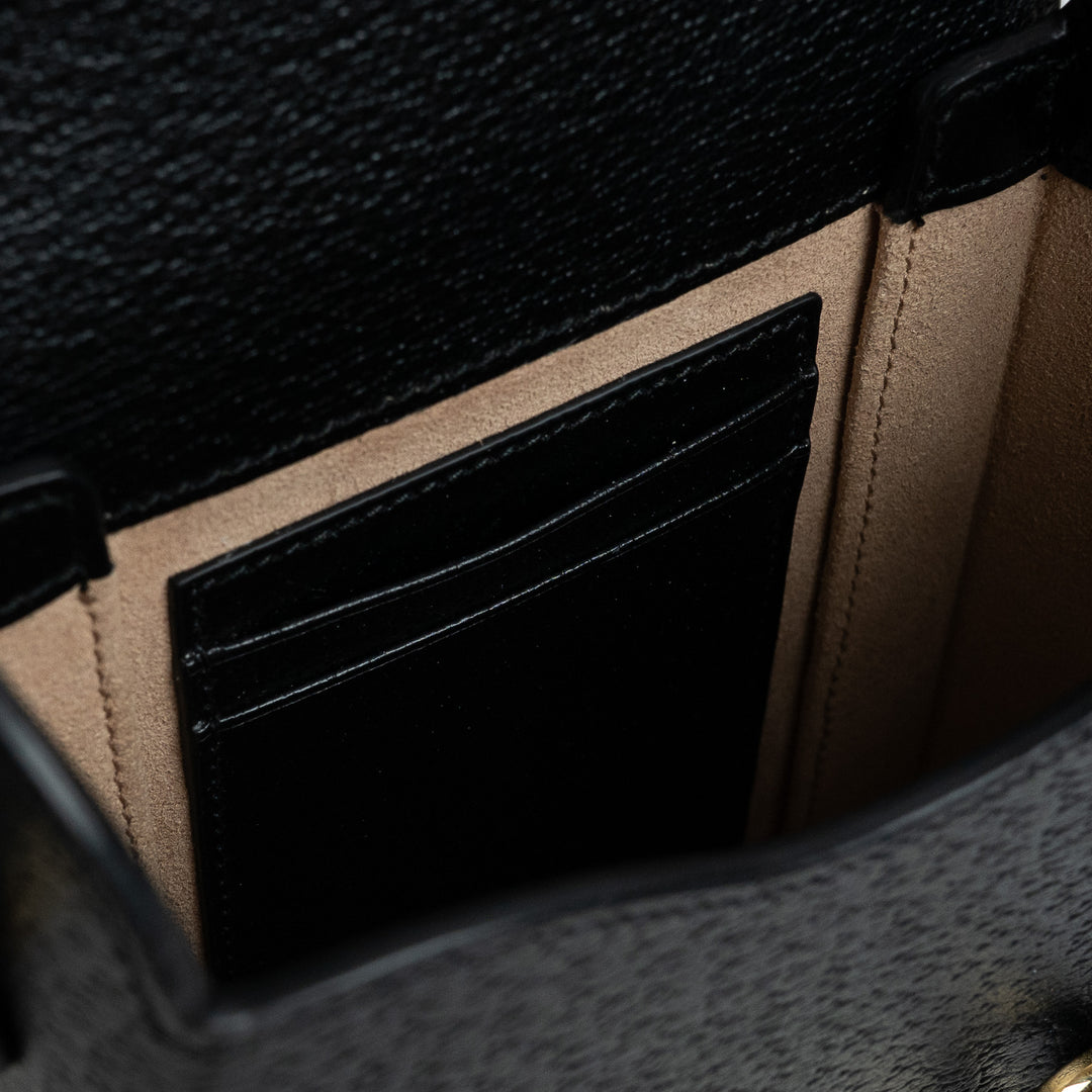Gucci Black Smooth Calfskin Leather Mini Horsebit 1955 Crossbody Bag