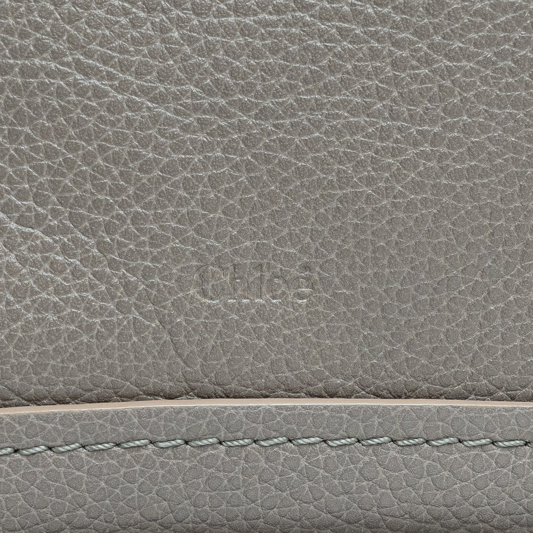 Chloe Grey Grained Calfskin Leather Paraty Handbag
