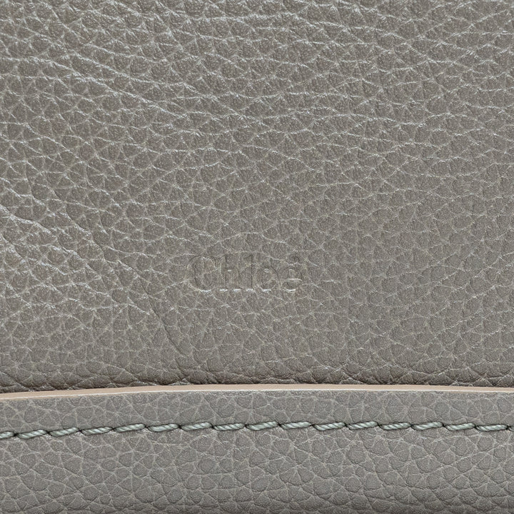 Chloe Grey Grained Calfskin Leather Paraty Handbag