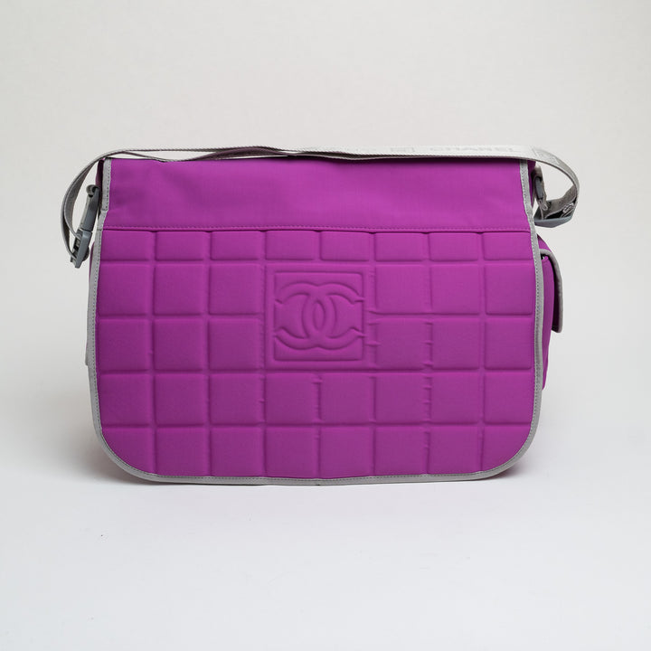 Pre-Loved Chanel™ Purple Nylon Messenger Bag