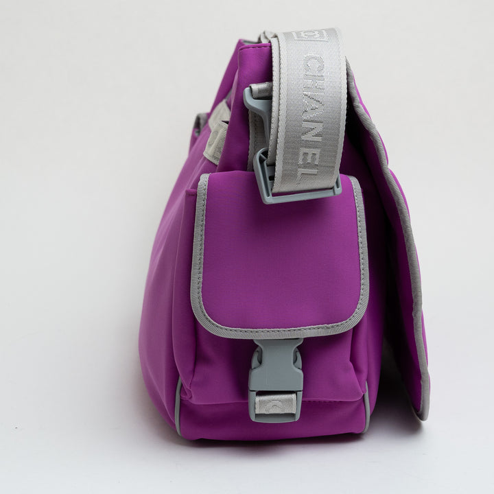 Pre-Loved Chanel™ Purple Nylon Messenger Bag