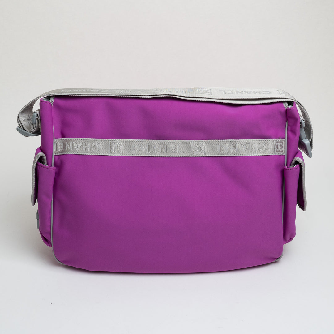 Pre-Loved Chanel™ Purple Nylon Messenger Bag