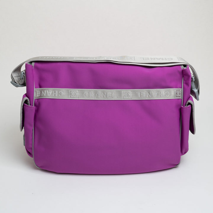 Pre-Loved Chanel™ Purple Nylon Messenger Bag