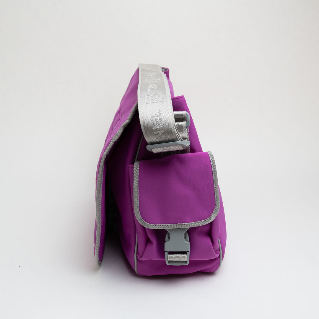 Pre-Loved Chanel™ Purple Nylon Messenger Bag