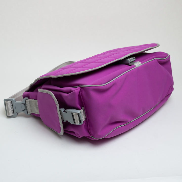 Pre-Loved Chanel™ Purple Nylon Messenger Bag