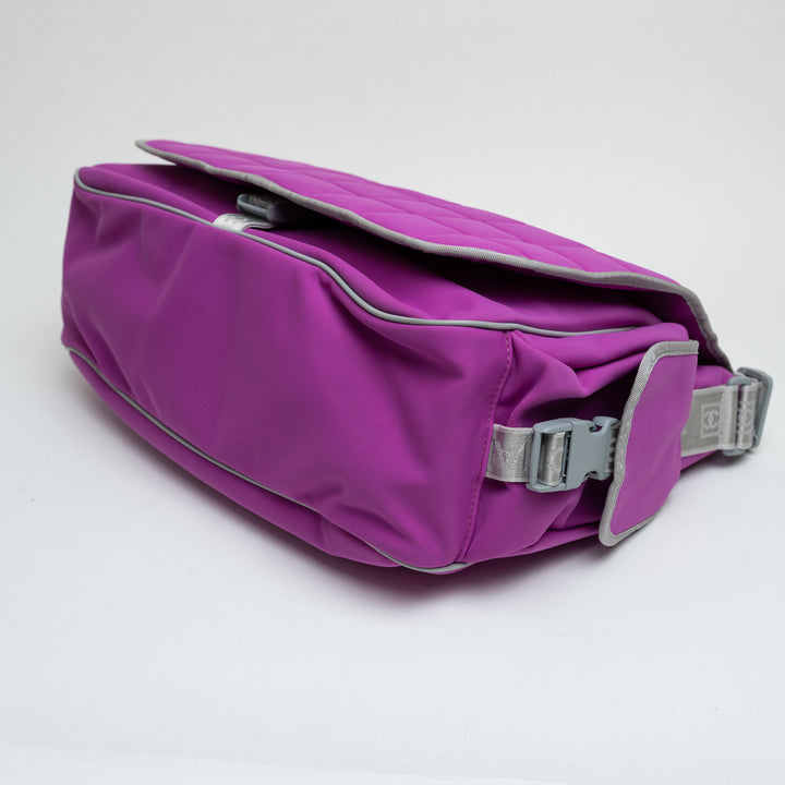 Pre-Loved Chanel™ Purple Nylon Messenger Bag
