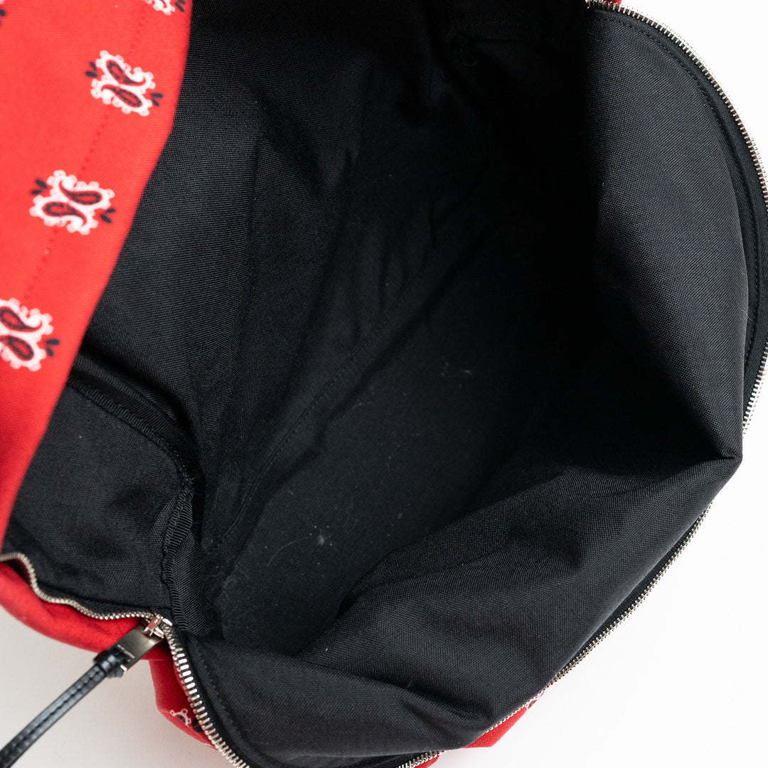 Saint Laurent Red Paisley Canvas City Backpack