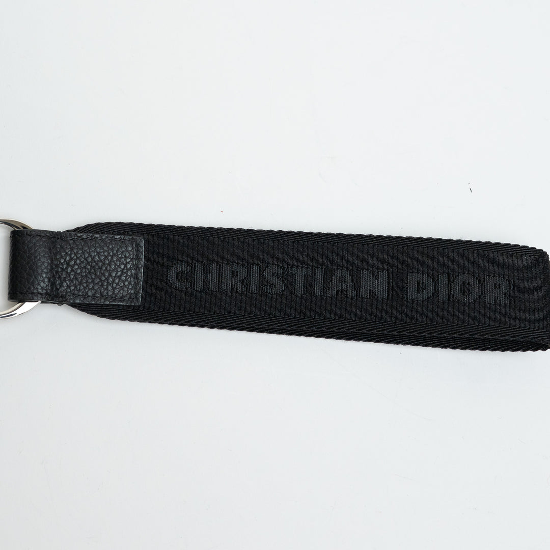 Dior Black Grained Calfskin Leather Saddle Pouch