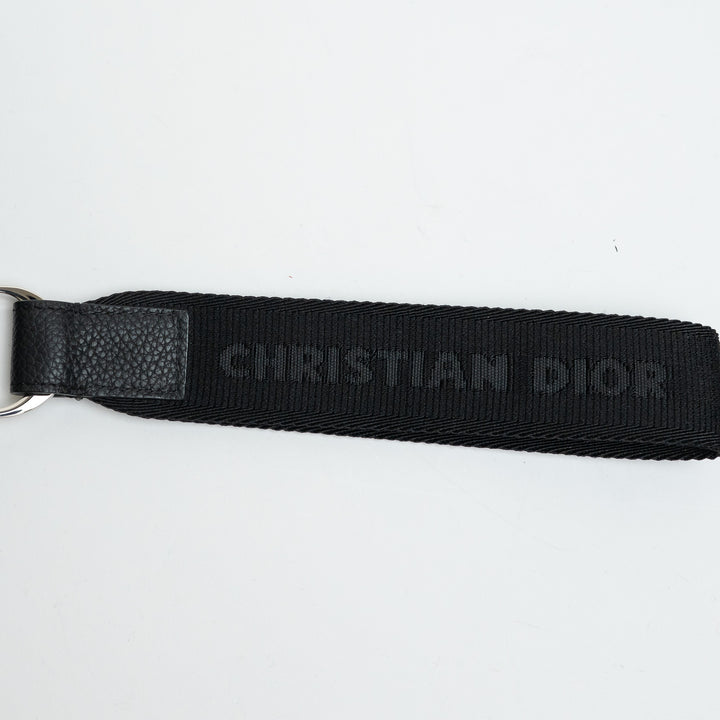 Dior Black Grained Calfskin Leather Saddle Pouch
