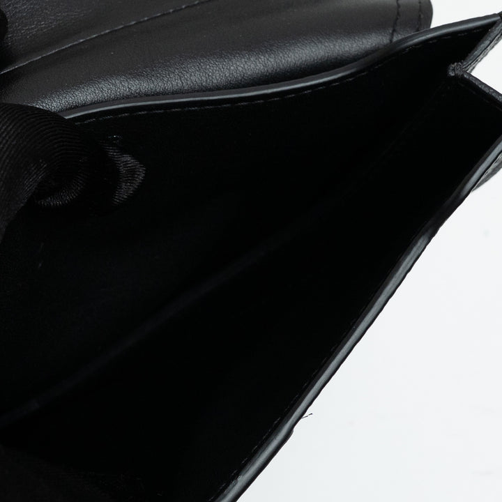 Dior Black Grained Calfskin Leather Saddle Pouch