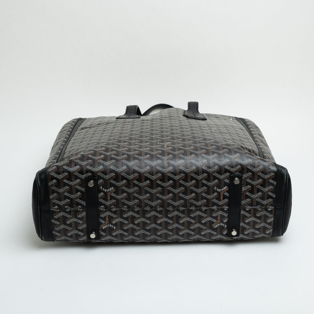 Goyard Black Goyardine Canvas Voltaire Tote Bag