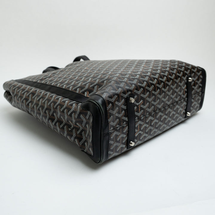 Goyard Black Goyardine Canvas Voltaire Tote Bag