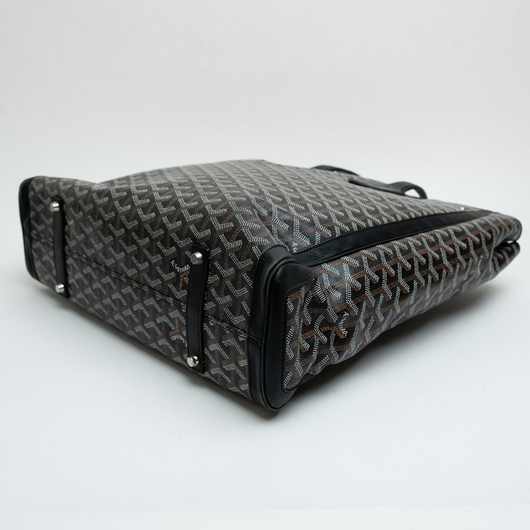Goyard Black Goyardine Canvas Voltaire Tote Bag