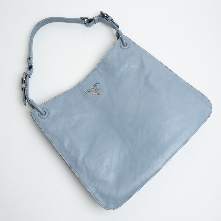 Prada Light Blue Nappa Leather Tote Bag