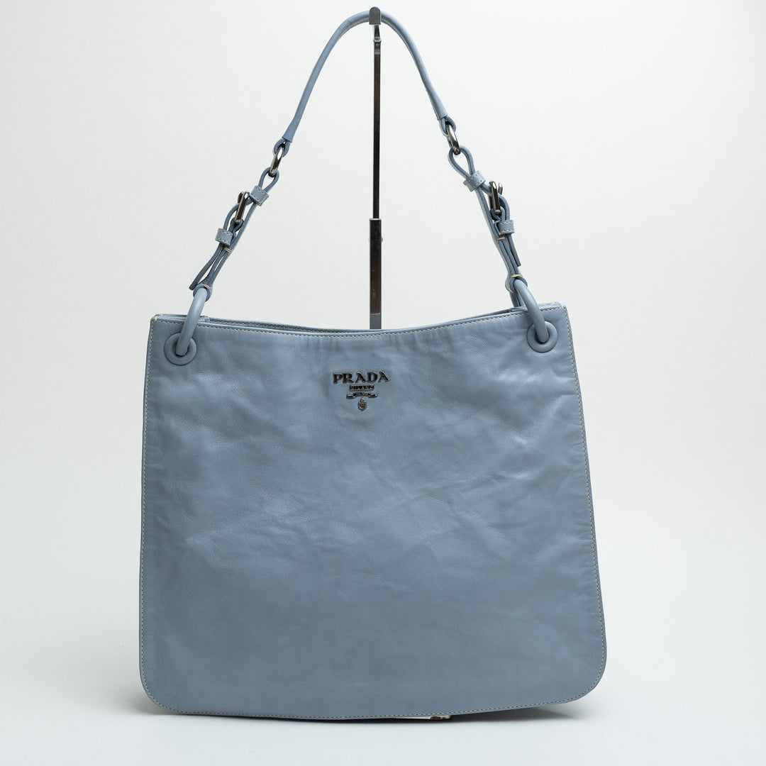 Prada Light Blue Nappa Leather Tote Bag