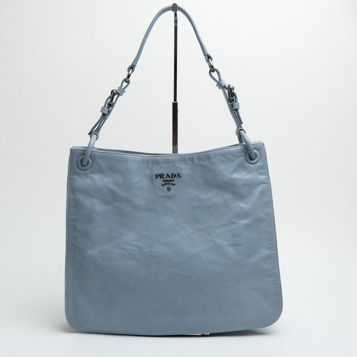Prada Light Blue Nappa Leather Tote Bag