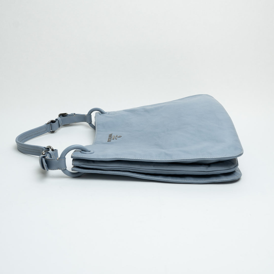 Prada Light Blue Nappa Leather Tote Bag