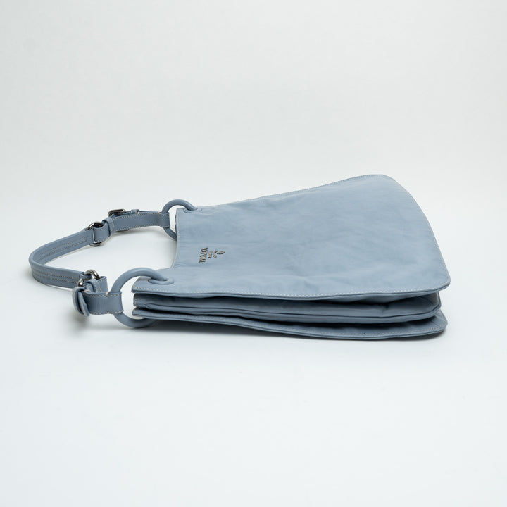 Prada Light Blue Nappa Leather Tote Bag