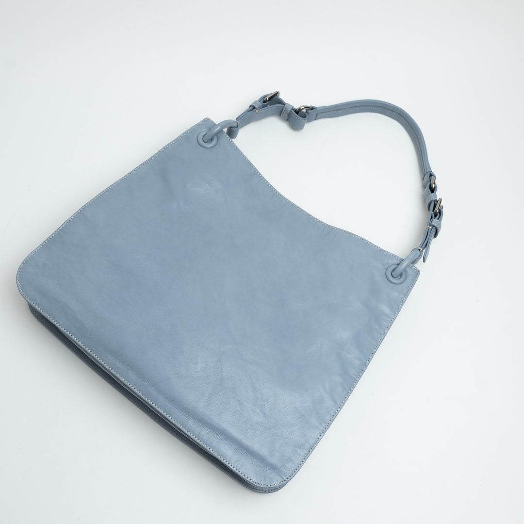 Prada Light Blue Nappa Leather Tote Bag
