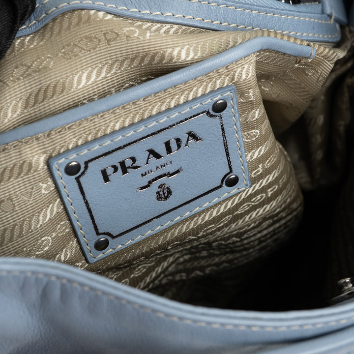 Prada Light Blue Nappa Leather Tote Bag